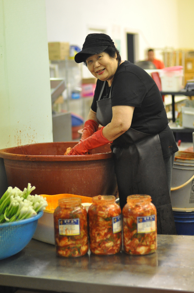 Kimchi maker Yeon Ok Lee of Kong Ju Rice Cake, Houston, Texas. 