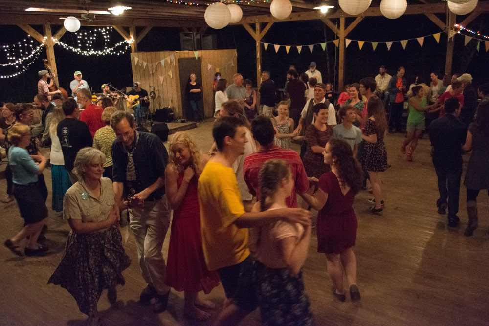 Photograph of a mountain style square dance at Augusta Heritage Center