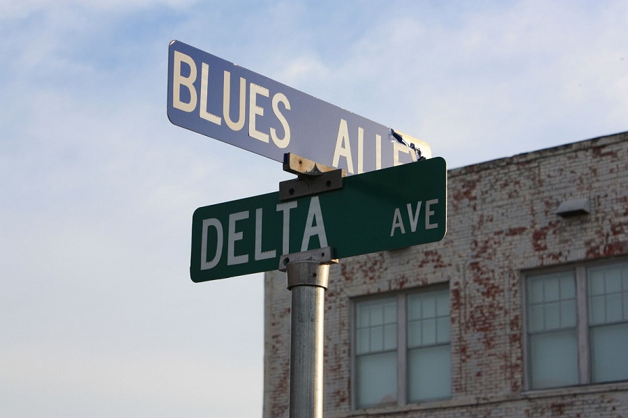 Street signs in Clarksdale, Mississippi