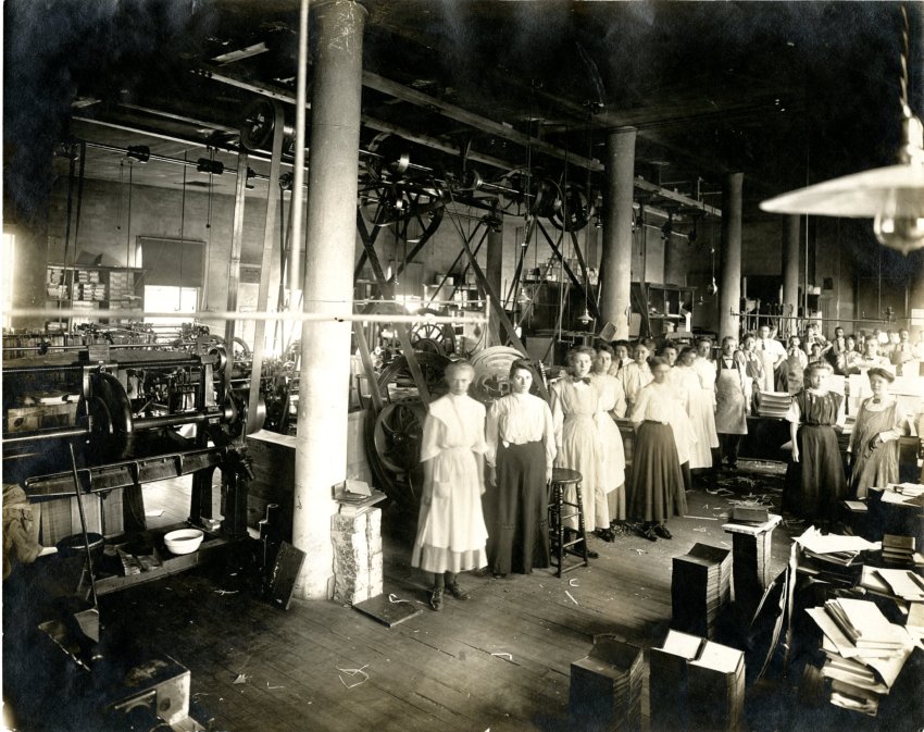 Group Photograph from Bookbindery at the Augustana Book Concern, 1910s 