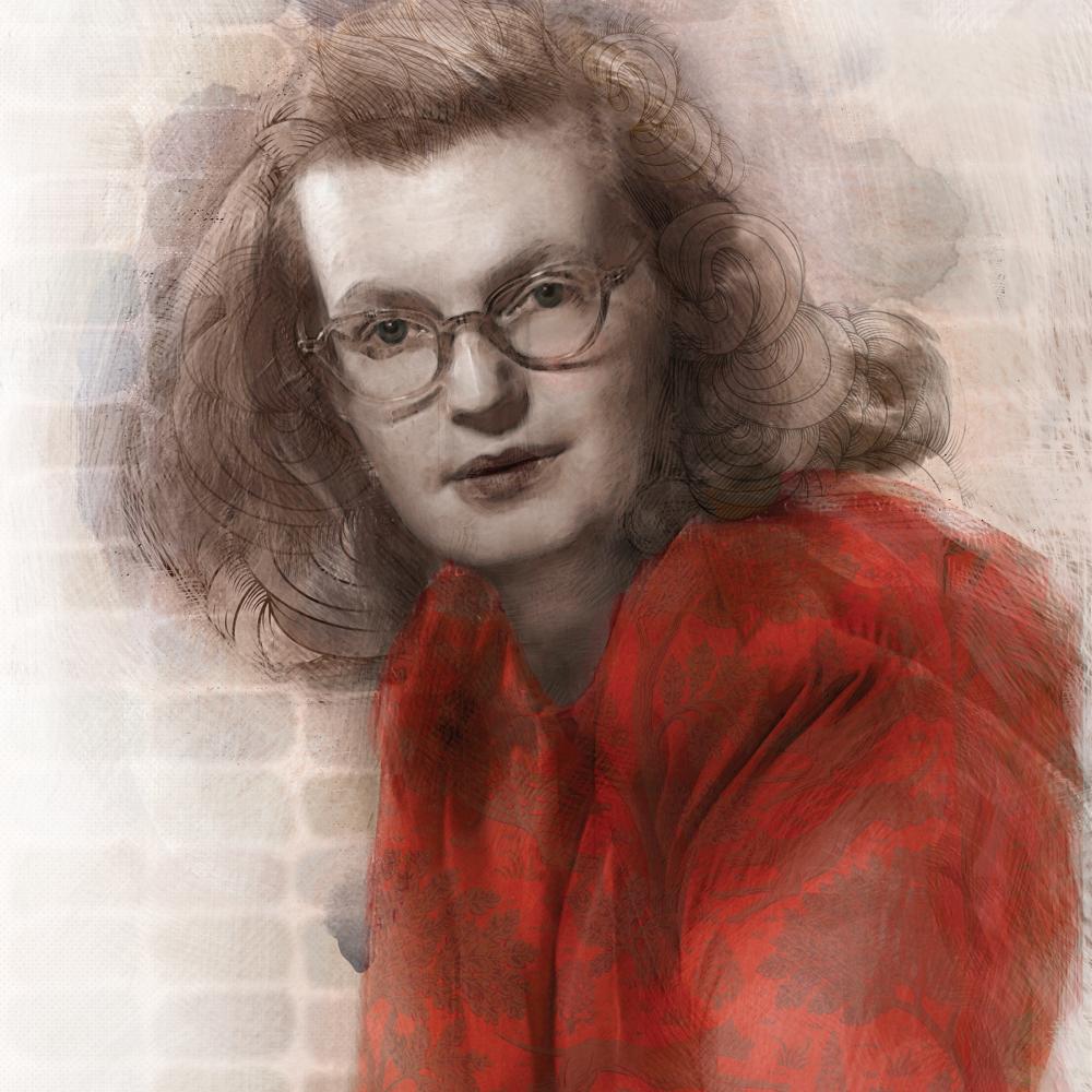 Illustration of Shirley Jackson