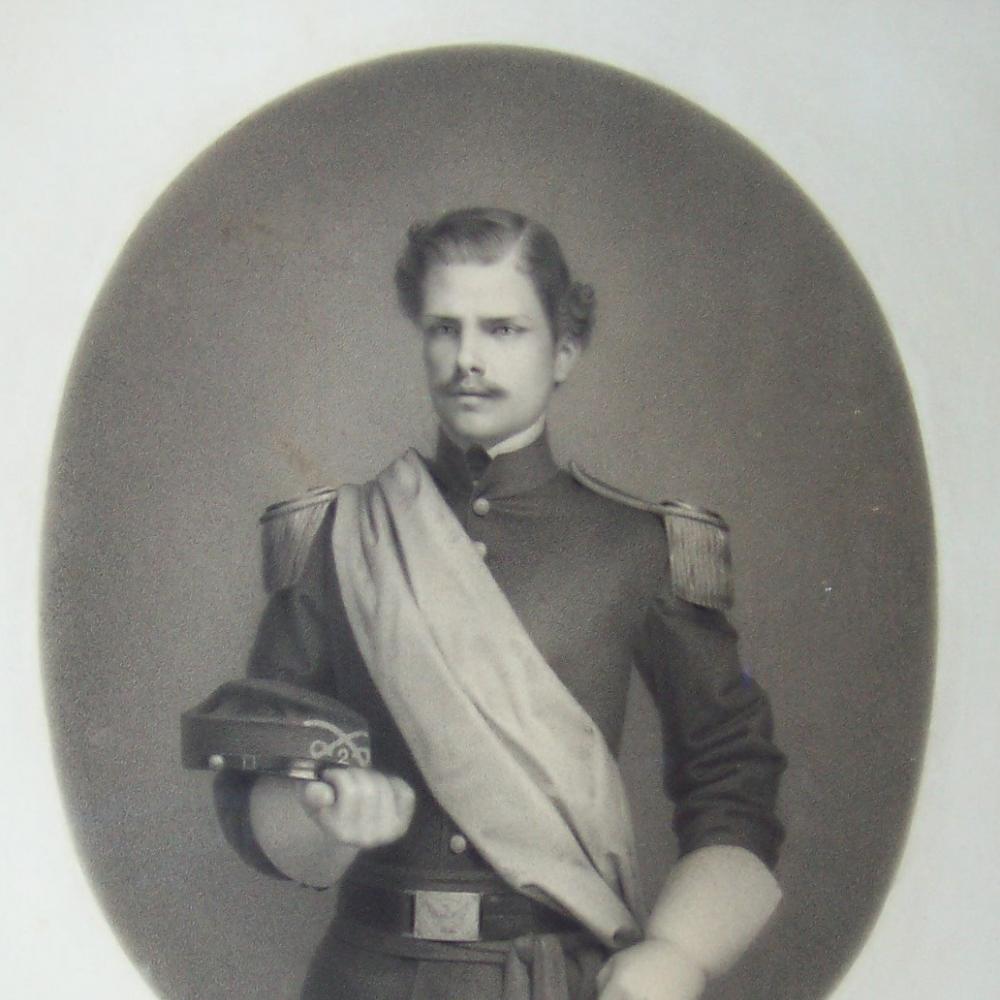 Black and white portrait of William Orton Williams in military dress.