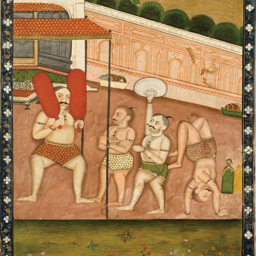 Painting of four acrobats