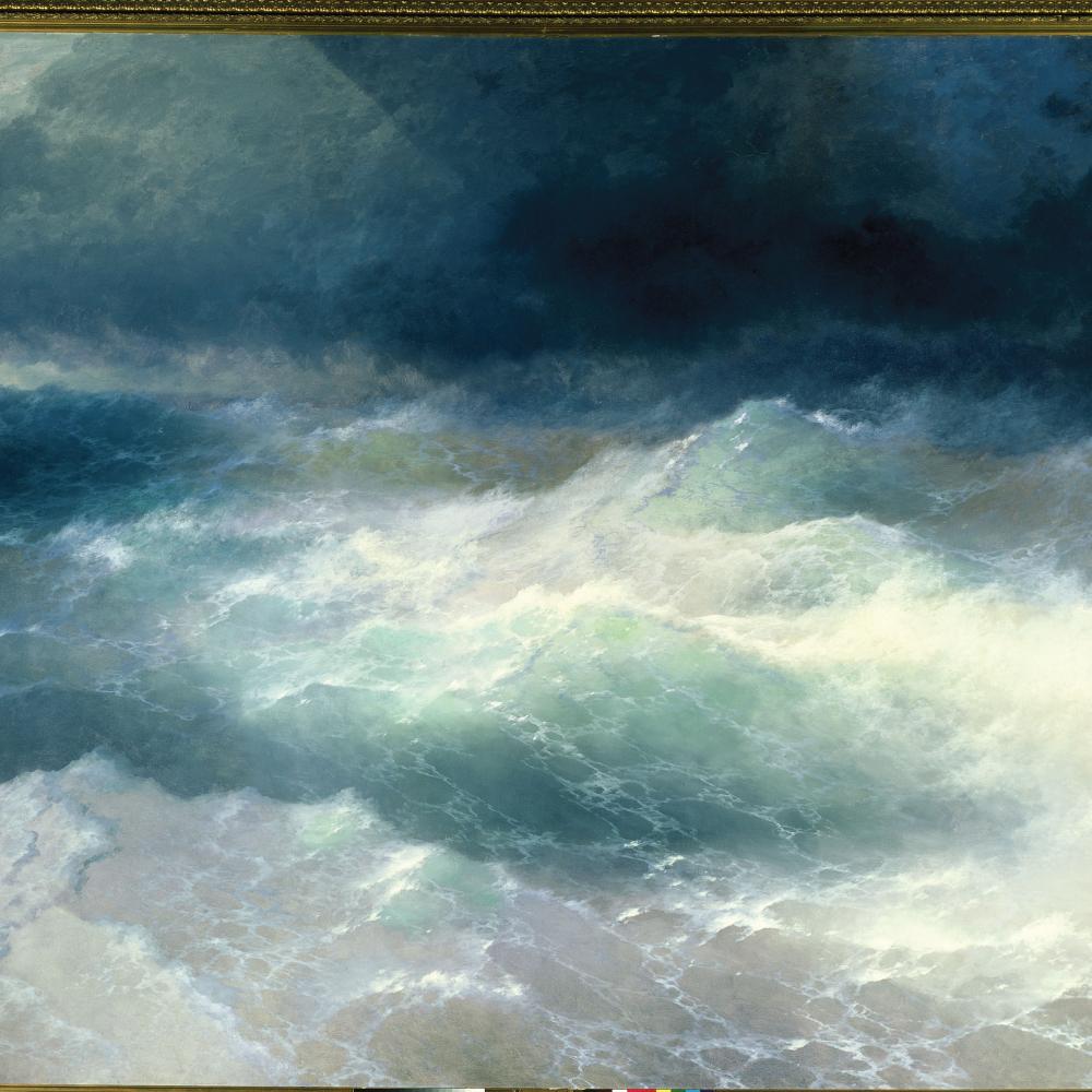 Painting of waves at sea