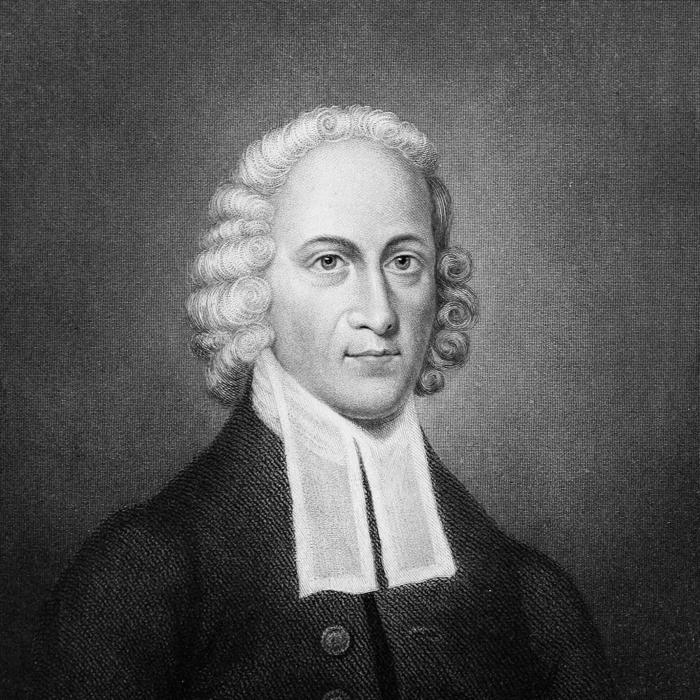 Black and white portrait of Jonathan Edwards.