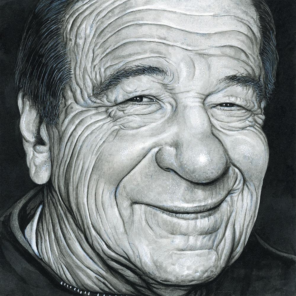 Face only photograph of Walter Matthau, smiling