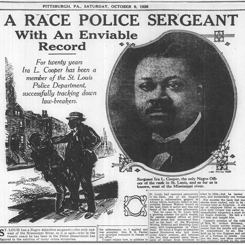 Newspaper article of Sgt. Ira Cooper