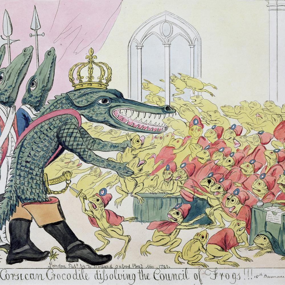 Cartoon of Napoleon as crocodile