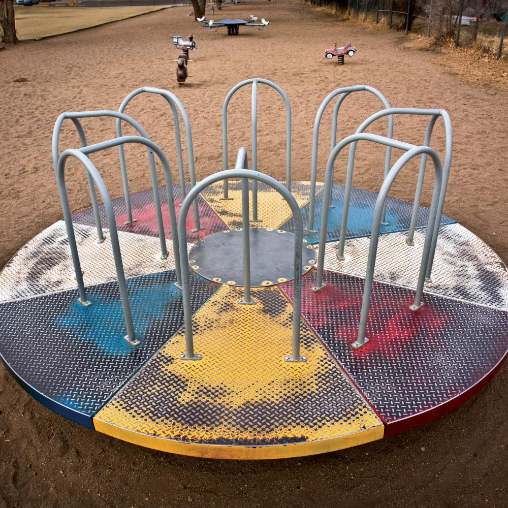 Vintage merry-go-round from a playground in Cañon City, Colorado.