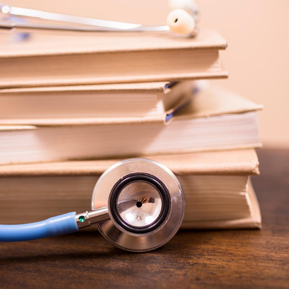book and stethoscope