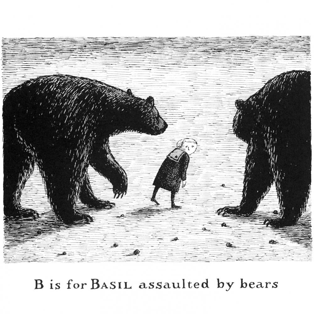 Illustration of bears by Edward Gorey