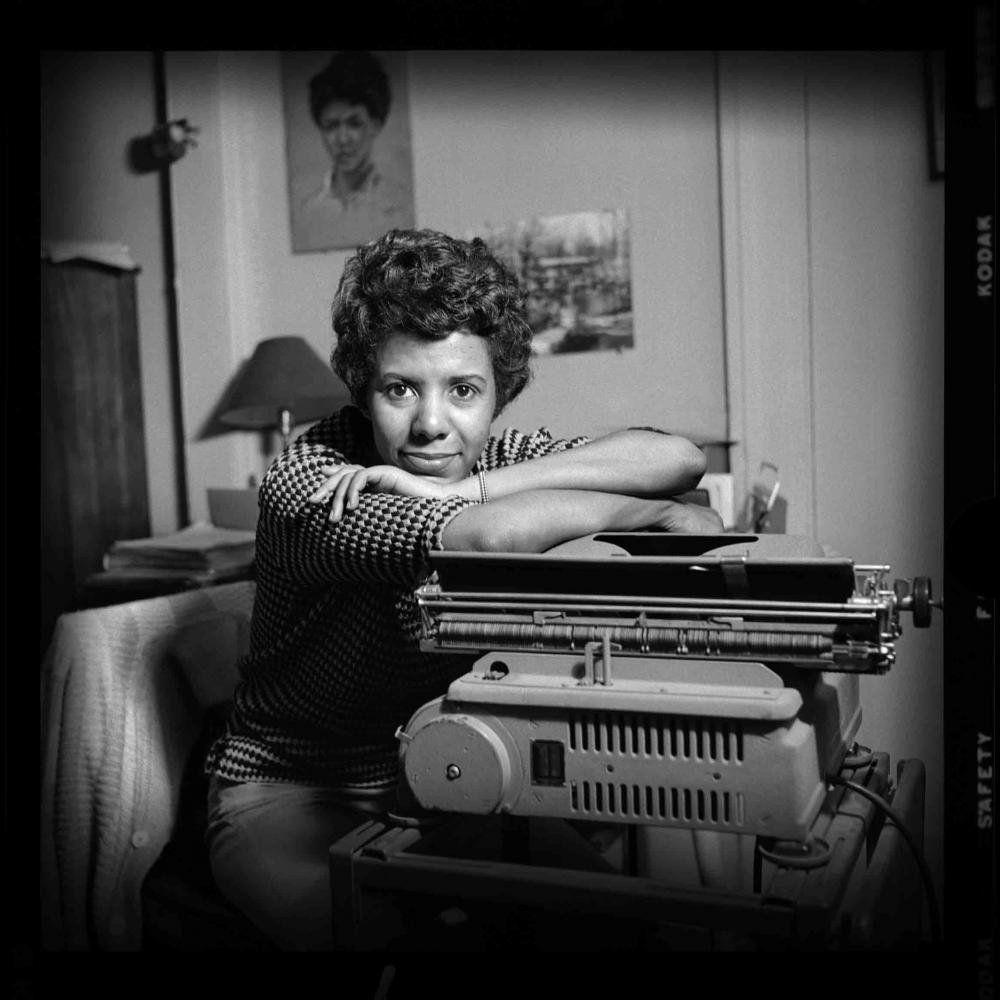 Lorraine Hansberry at a type writer