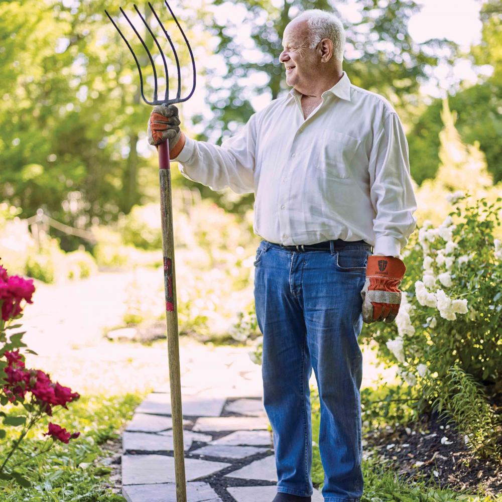 Martin Seligman in his garden