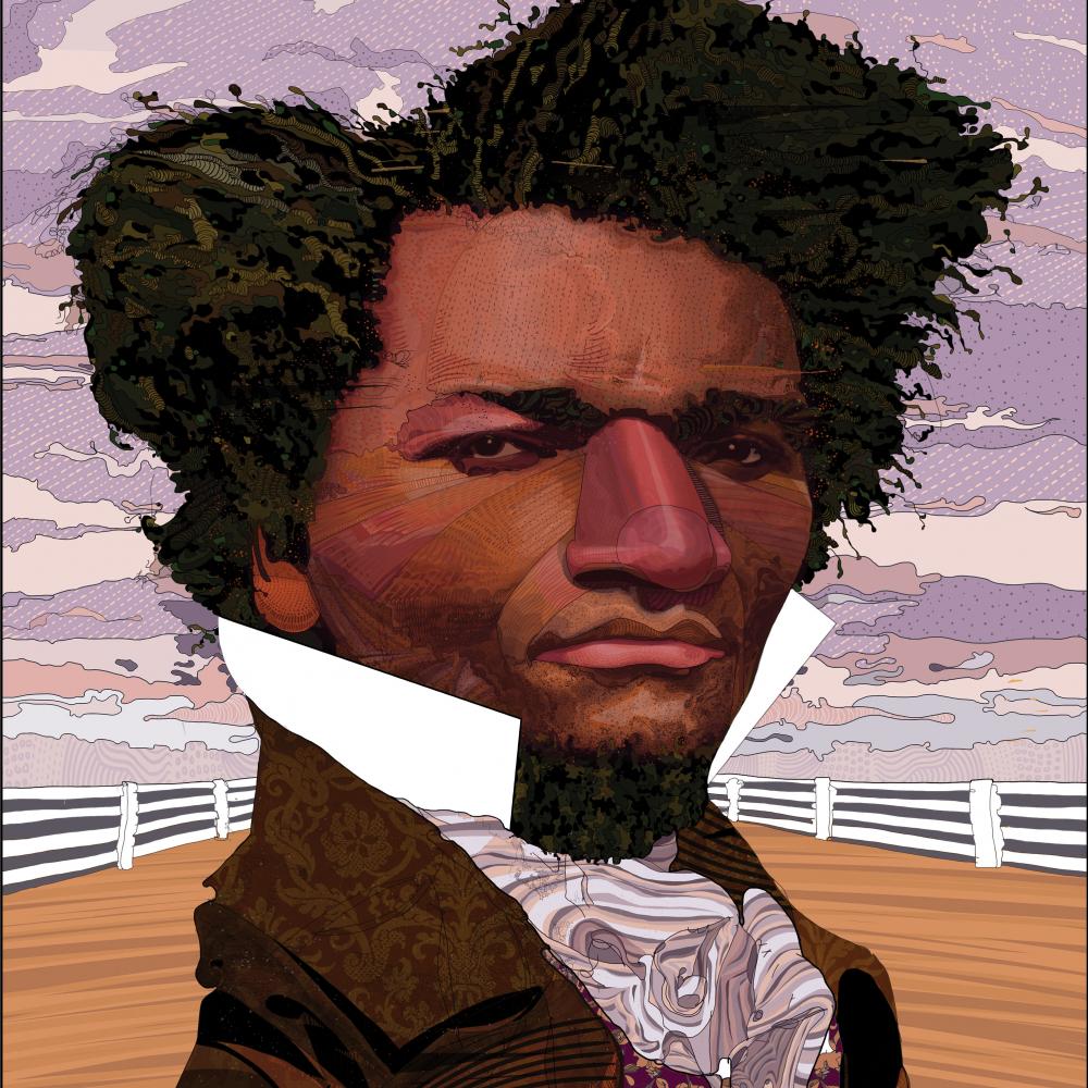 A modern illustration of Frederick Douglass by Tony Rodriguez