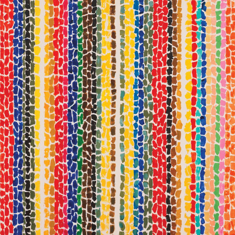 colorful vertical stripes on canvas