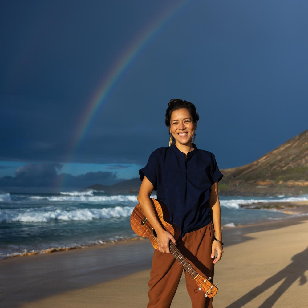 Aiko Yamashiro standing on a beach