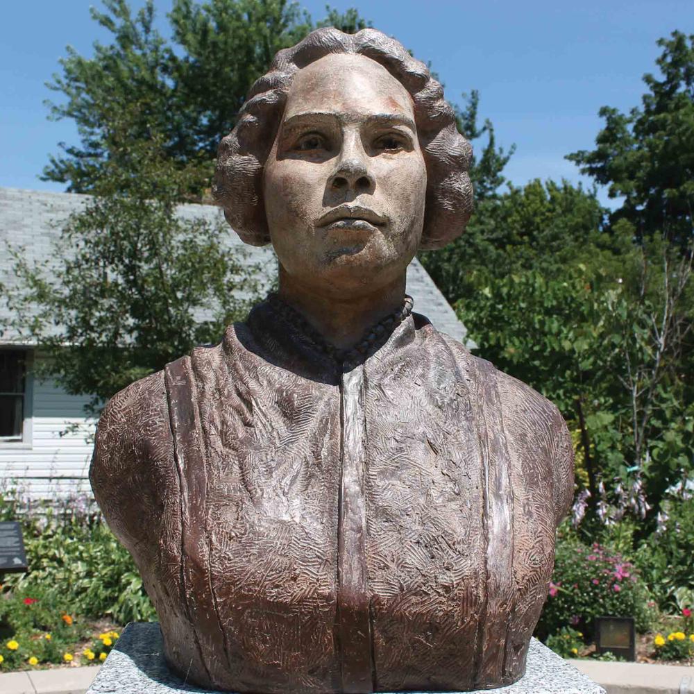 photograph of bust statue of Mary Ann Shadd Cary