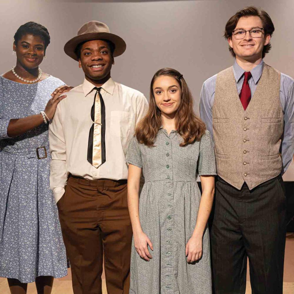 four-person cast of the play Anne & Emmett