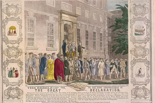 Rebels of '76, engraving 