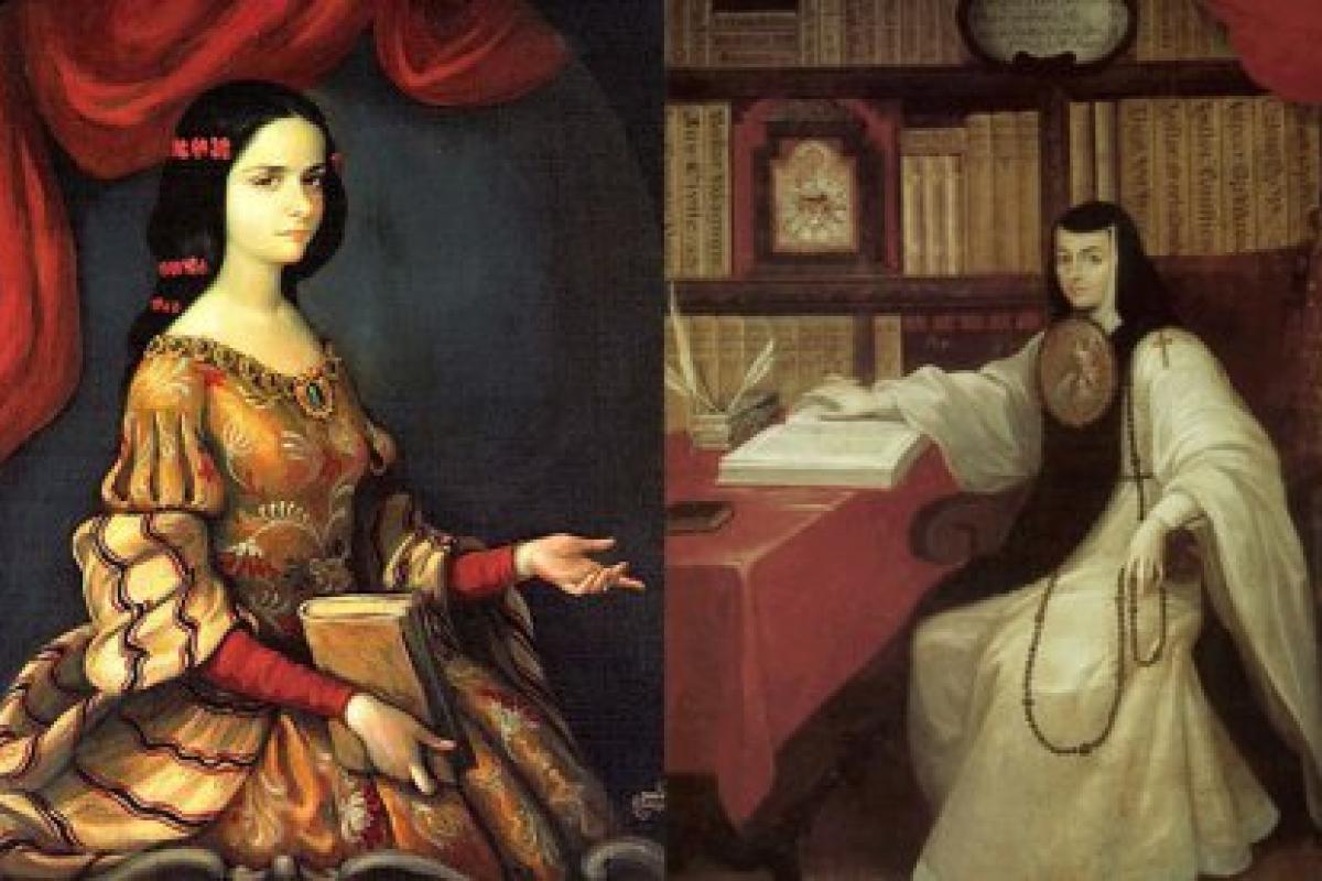 Portraits of Sor Juana Ines de la Cruz as a lady-in-waiting and as a nun.