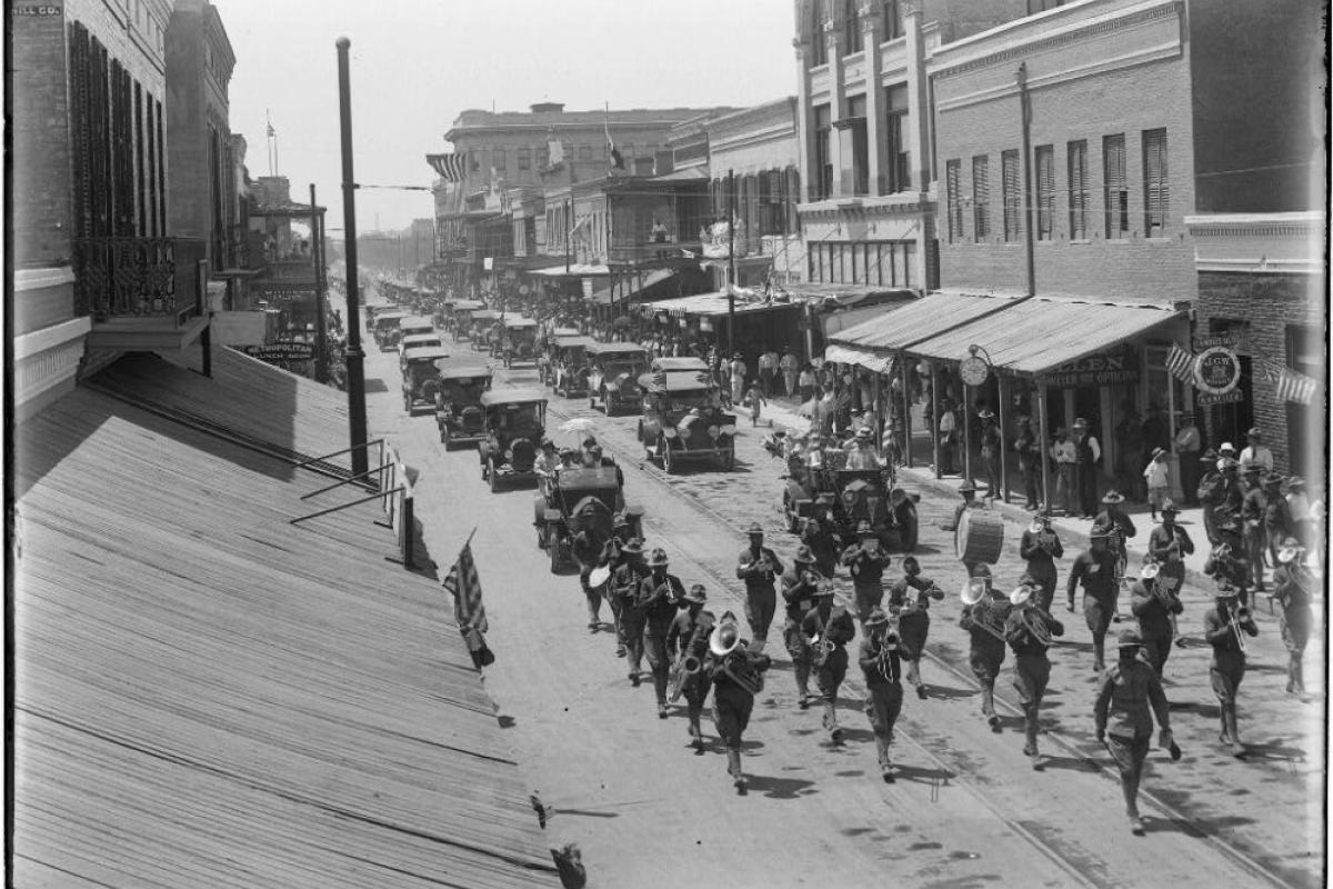 Parade coming down the street