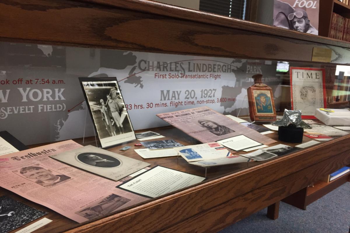 A display case at the Swenson Swedish Immigration Research Center
