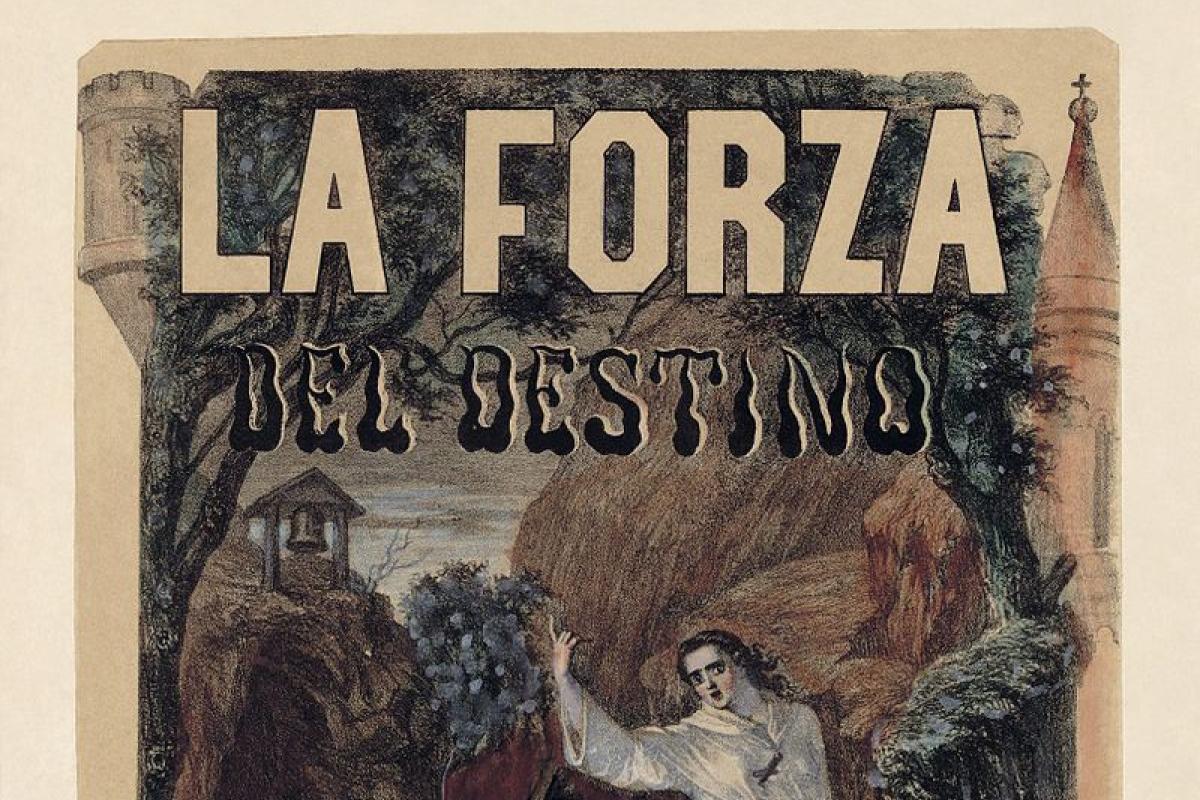 Antique poster for Verdi opera