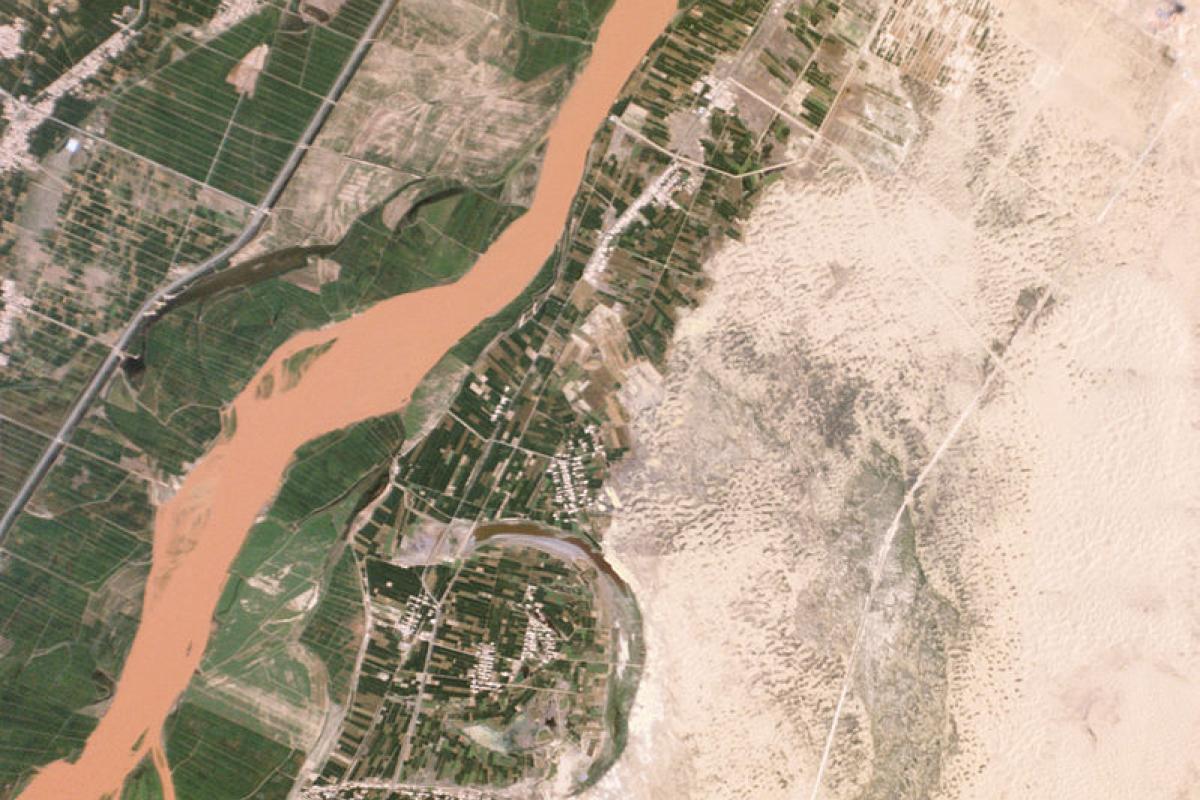 Satellite image of the Yellow River