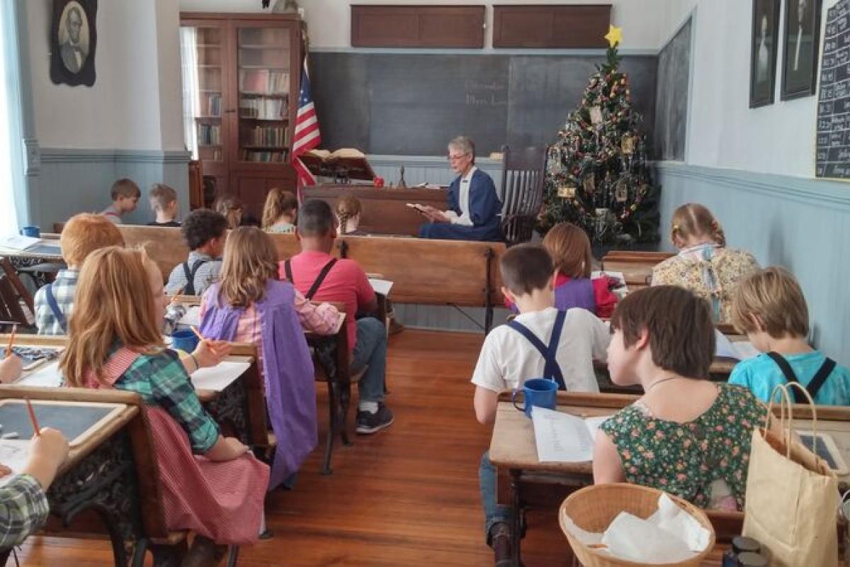 Every year all the fourth graders in Ottawa experience school in 1910 at their class’s one-room school day.