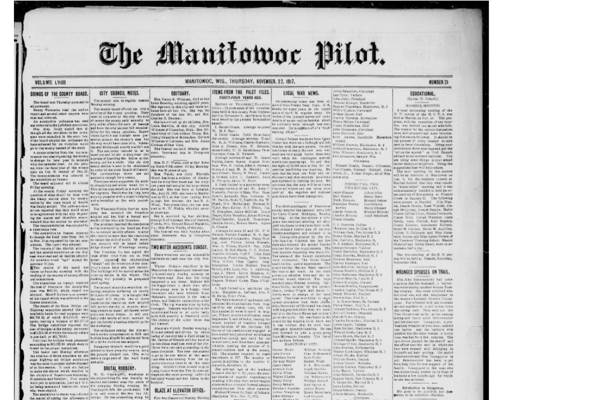 Wisconsin Digital Newspaper Project The National Endowment for the