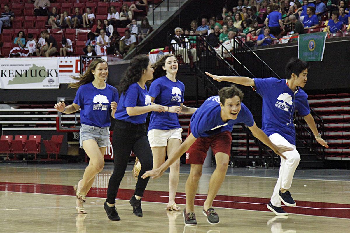 Students from Southport, CT race to receive their National History Day award