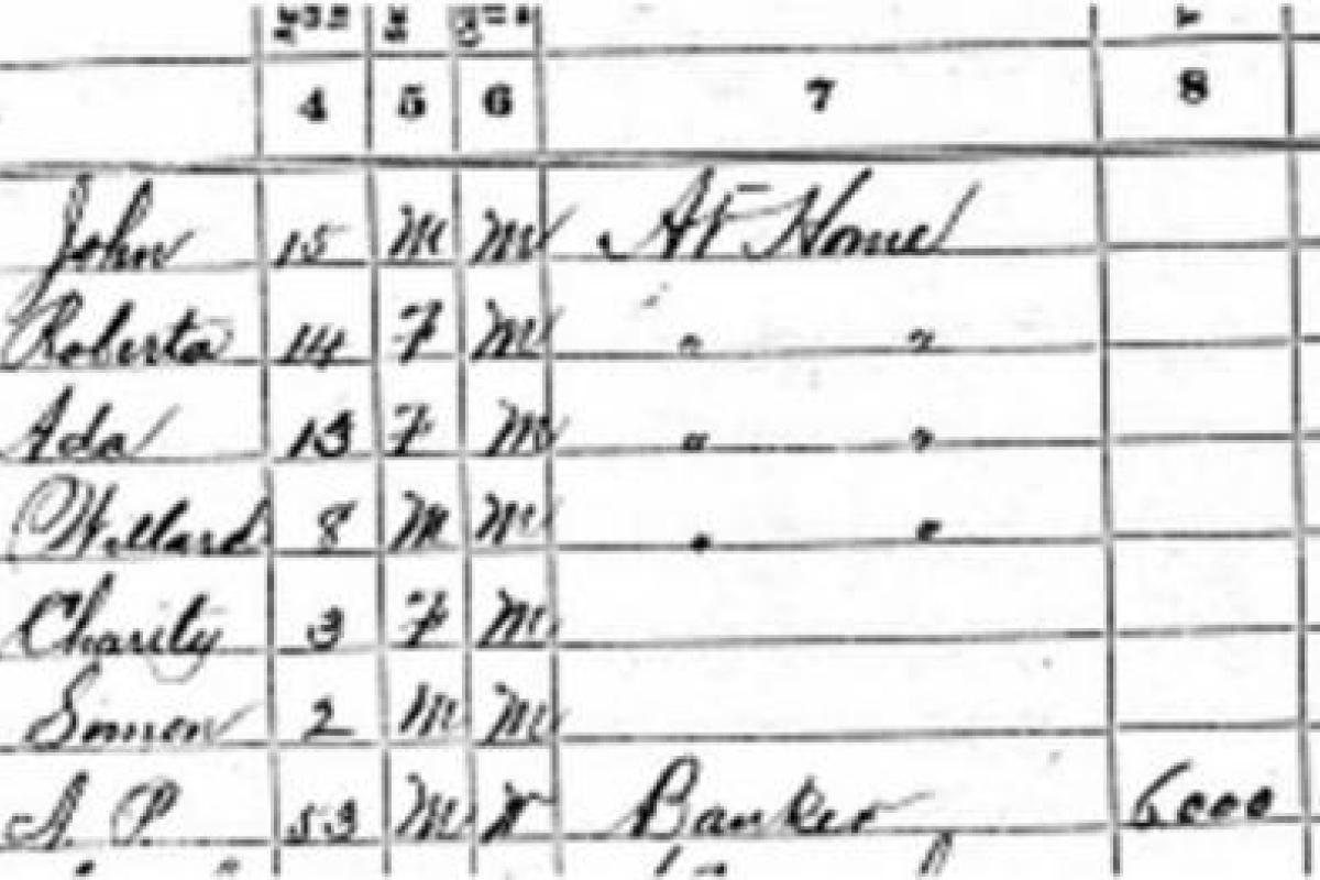 1870 census, Becks family records from the African-American Families Database