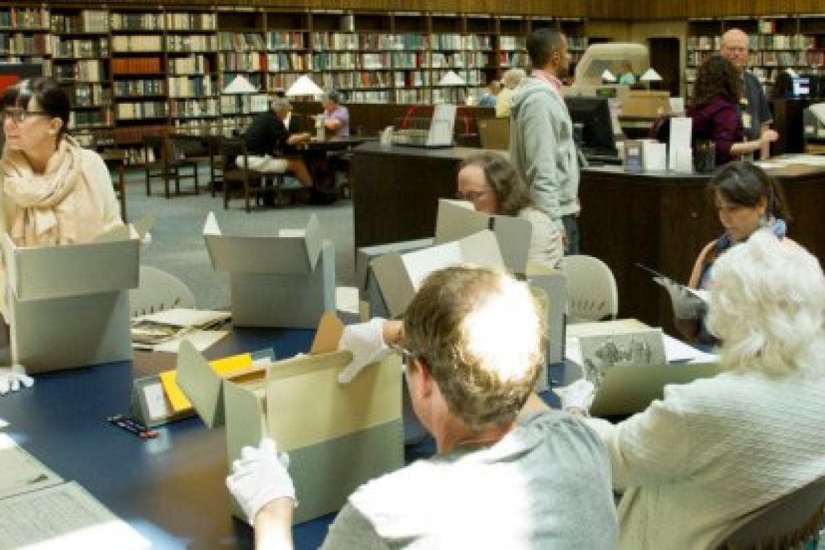 Community college faculty and administrators at Ohio Historical Society archives
