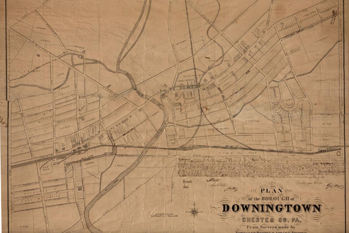 1871 plan of the borough of Downingtown