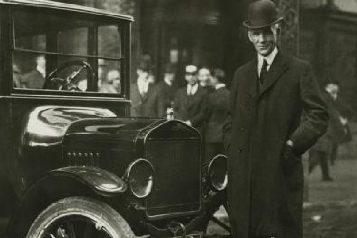 Henry Ford with Ford Model T, Buffalo, New York, 1921.