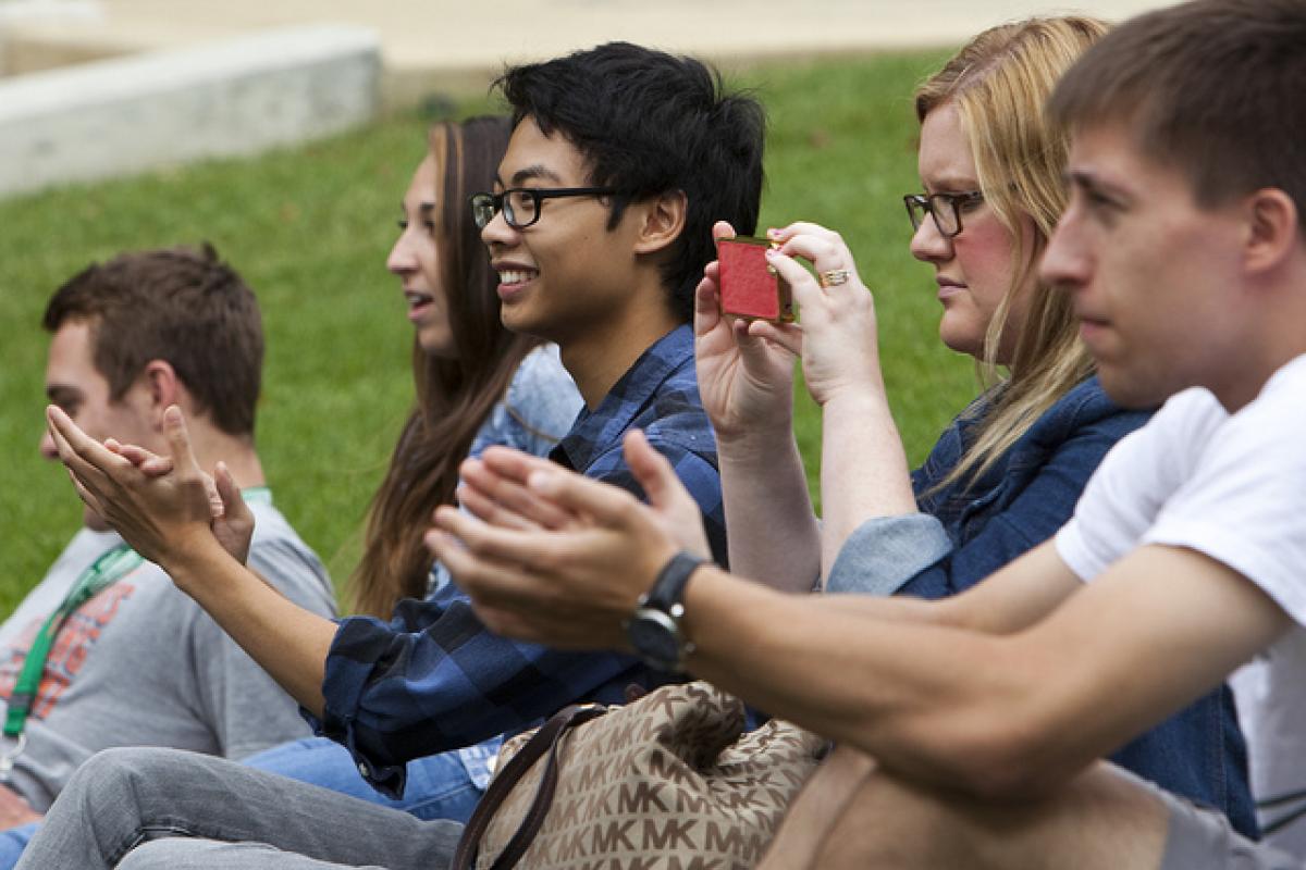 group of students outside