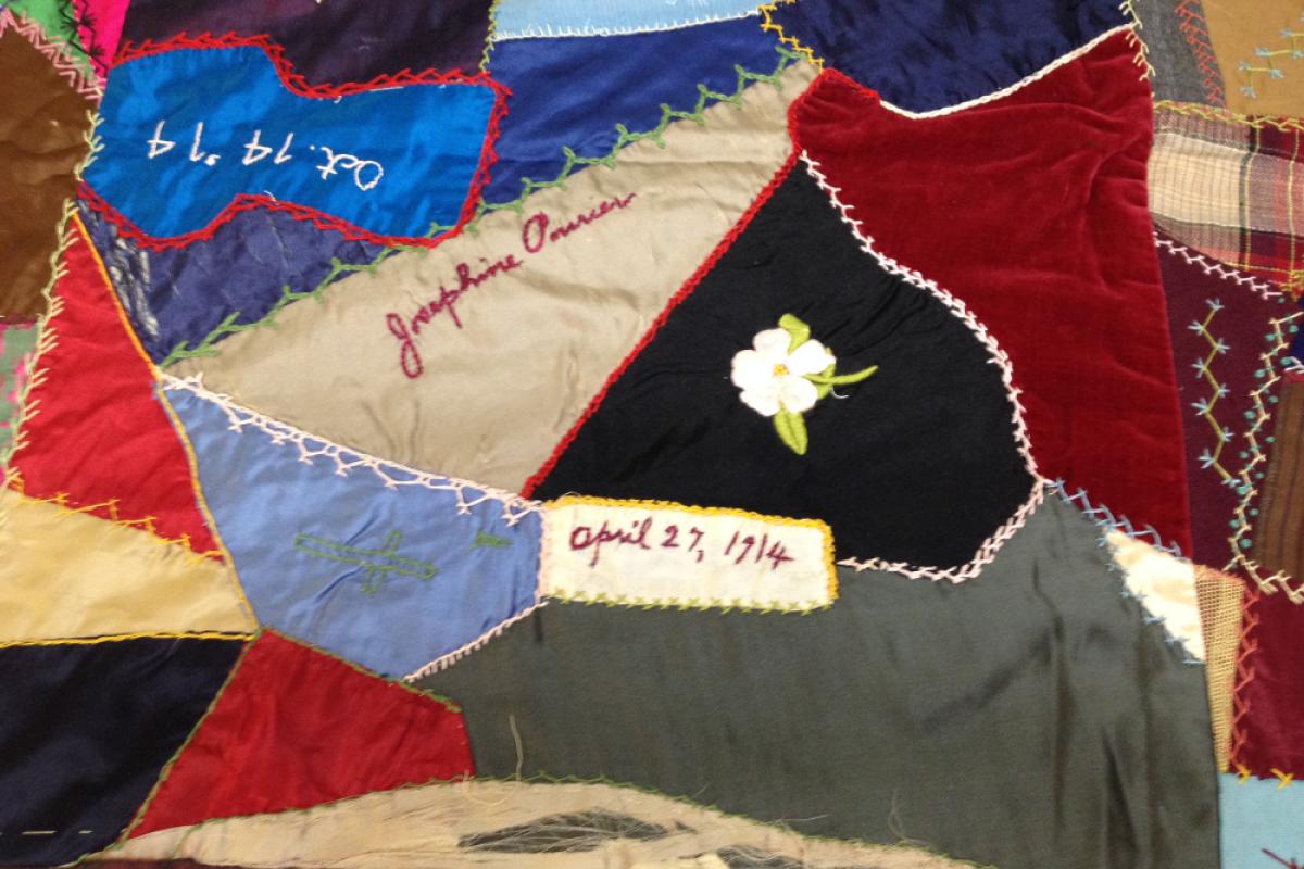 Quilt square, part of a quilt belonging to the Manderson Women’s Sewing Club