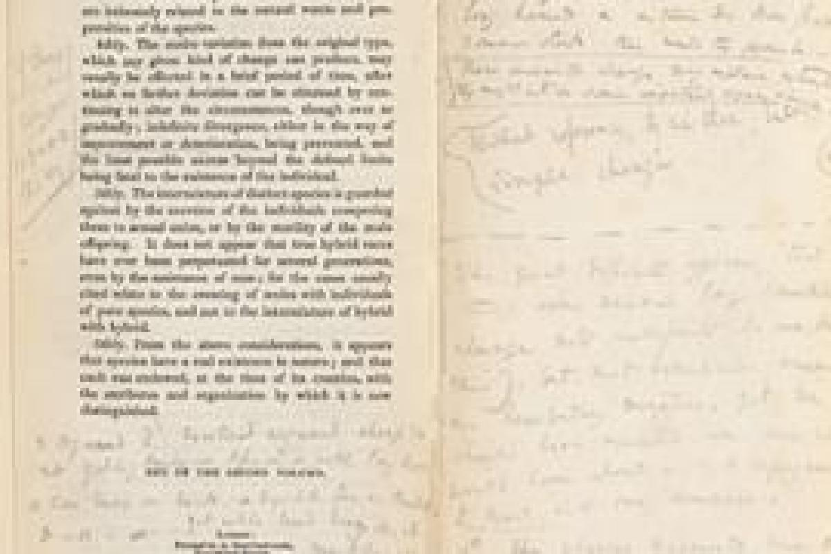 Annotations by Charles Darwin in Charles Lyell's Principles of Geology