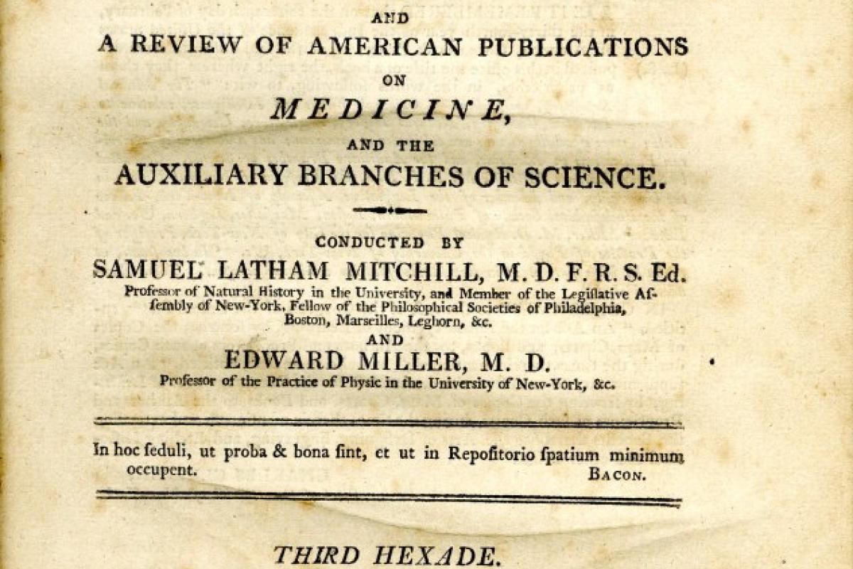 Medical Repository, v. 1 (1810), title page.