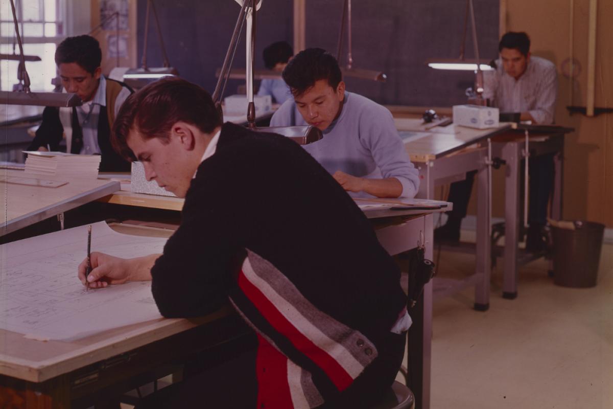 Students at tables