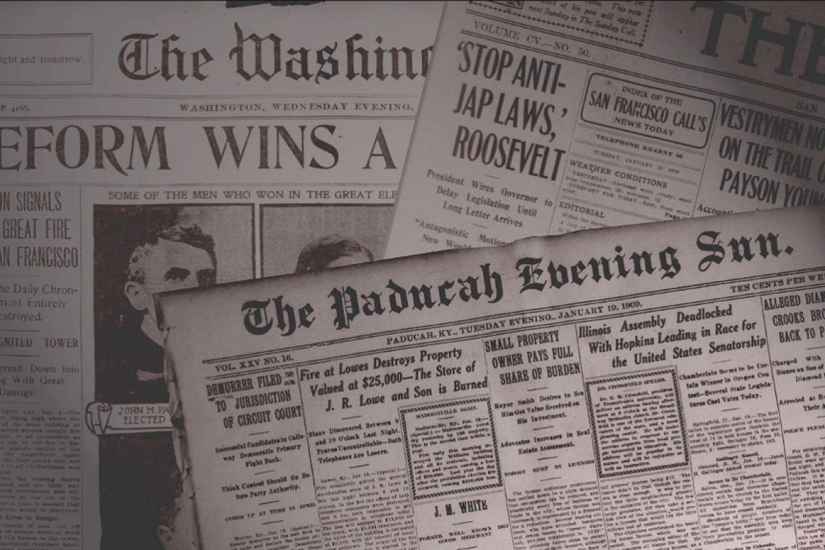Collage of Early 20th Century Newspaper Front Pages