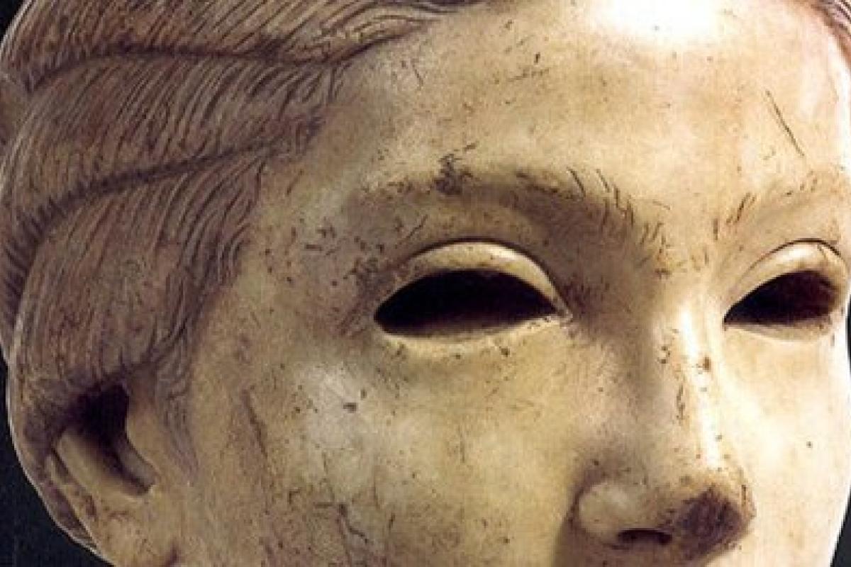 Stone portrait of a girl from the Roman city of Salona