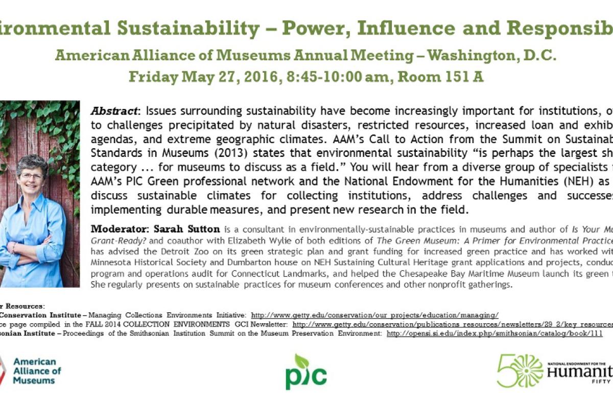 Session Announcement for Environmental Sustainability