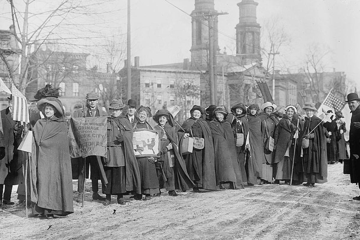 Suffrage Hikers standing next to each other