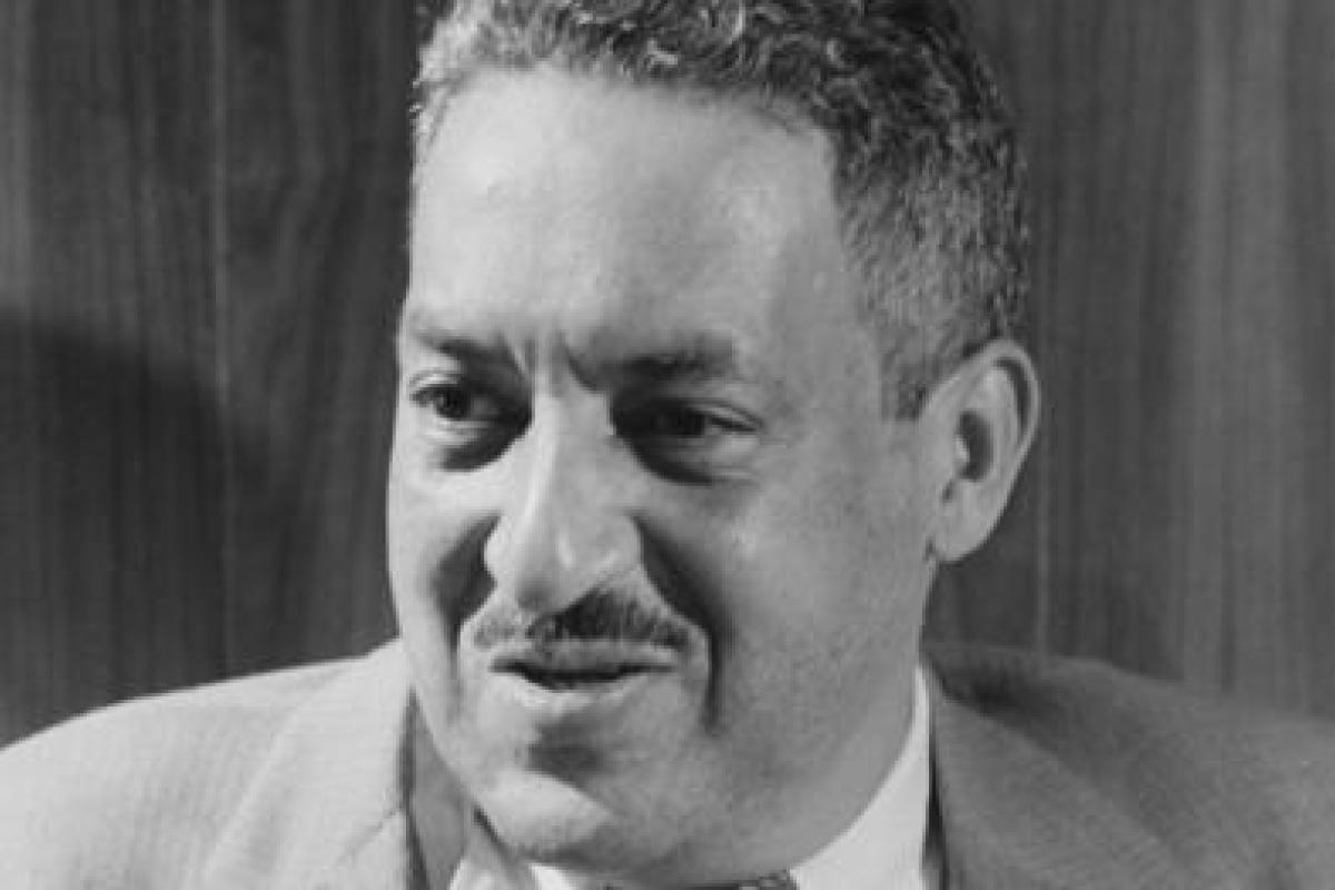 Black and white photograph of Thurgood Marshall