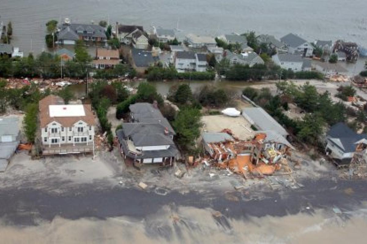 Aerial views of the damage caused by Hurricane Sandy to the New Jersey coast