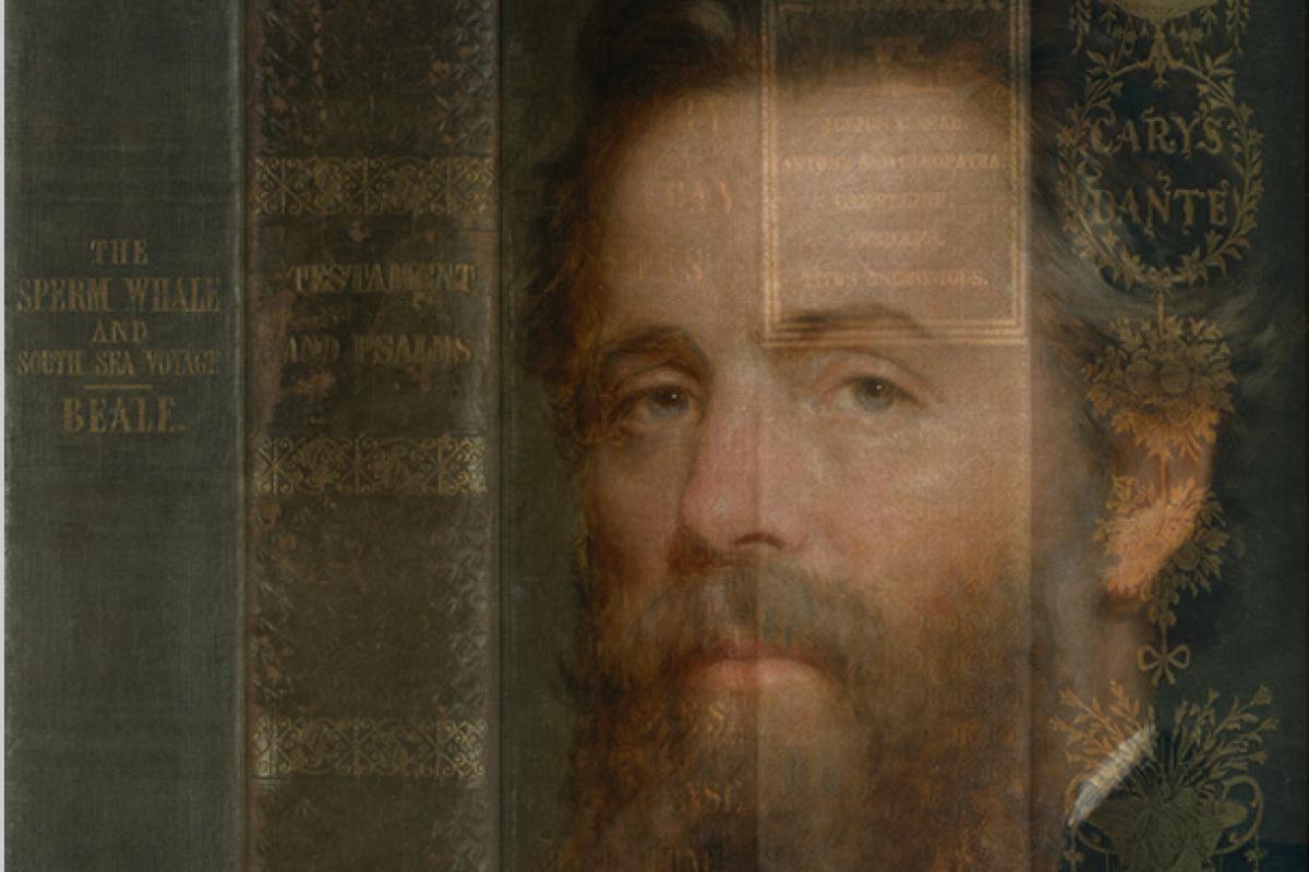 Portrait of Herman Melville on a book cover