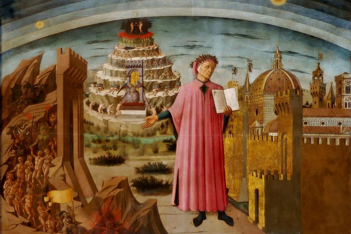 La commedia illumina Firenze ("The Comedy Illuminating Florence").