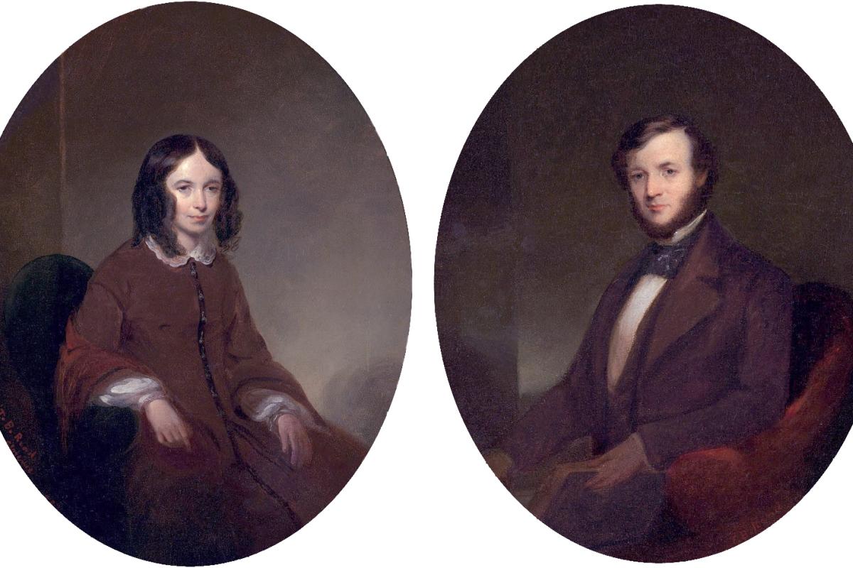 Portraits of Elizabeth Barrett Browning and Robert Browning, by Thomas B. Read