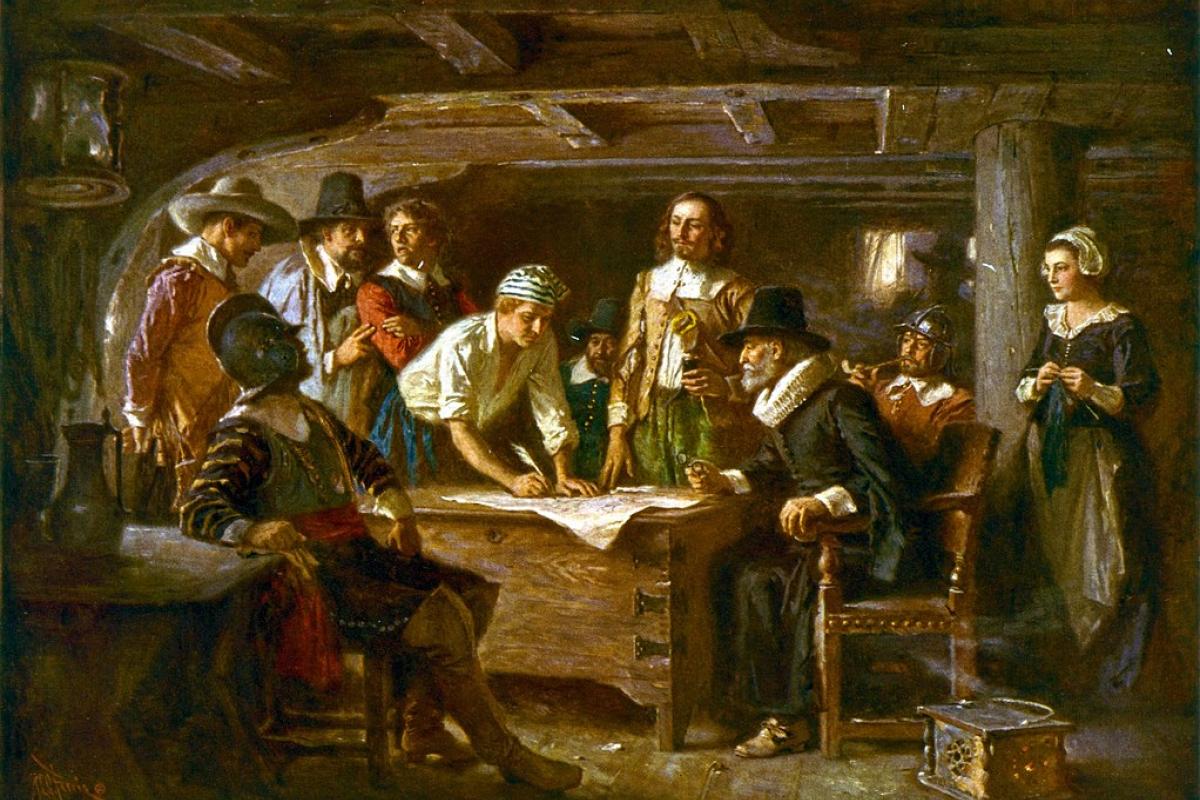 Signing the Mayflower Compact